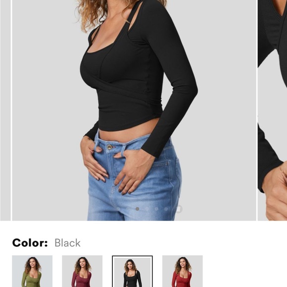 NWT Halara long sleeved sports top-black ribbed-SOLD OUT online Small - Picture 2 of 11